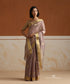 Light_Mauve_Handloom_Pure_Silk_Chanderi_Saree_With_Gold_Zari_Flowers_Boota_And_Gold_Saffron_Border_WeaverStory_01