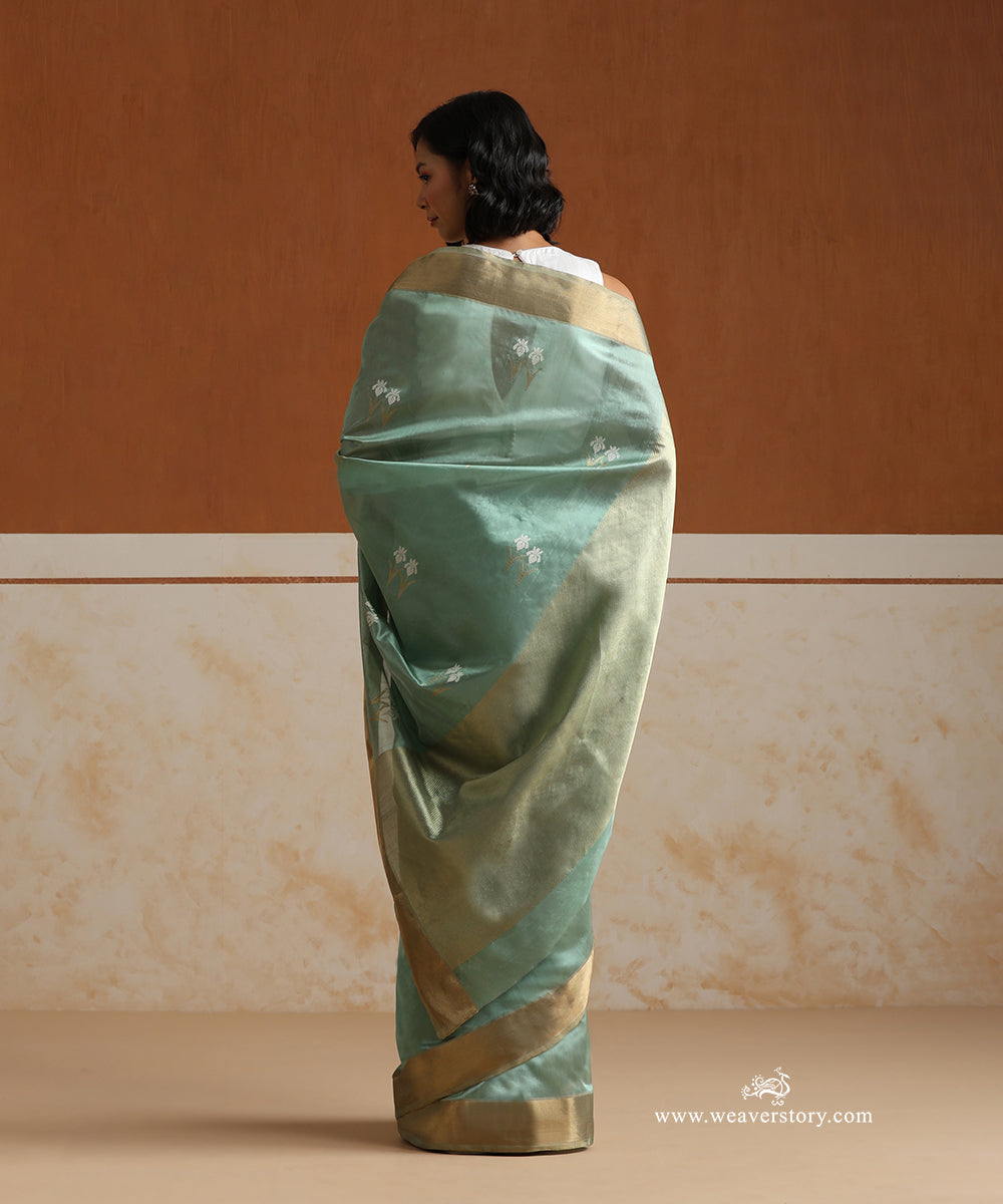 Pastel_Green_Handloom_Pure_Silk_Chanderi_Saree_With_Water_Lily_Flowers_Motifs_And_Gold_Zari_Border_WeaverStory_03