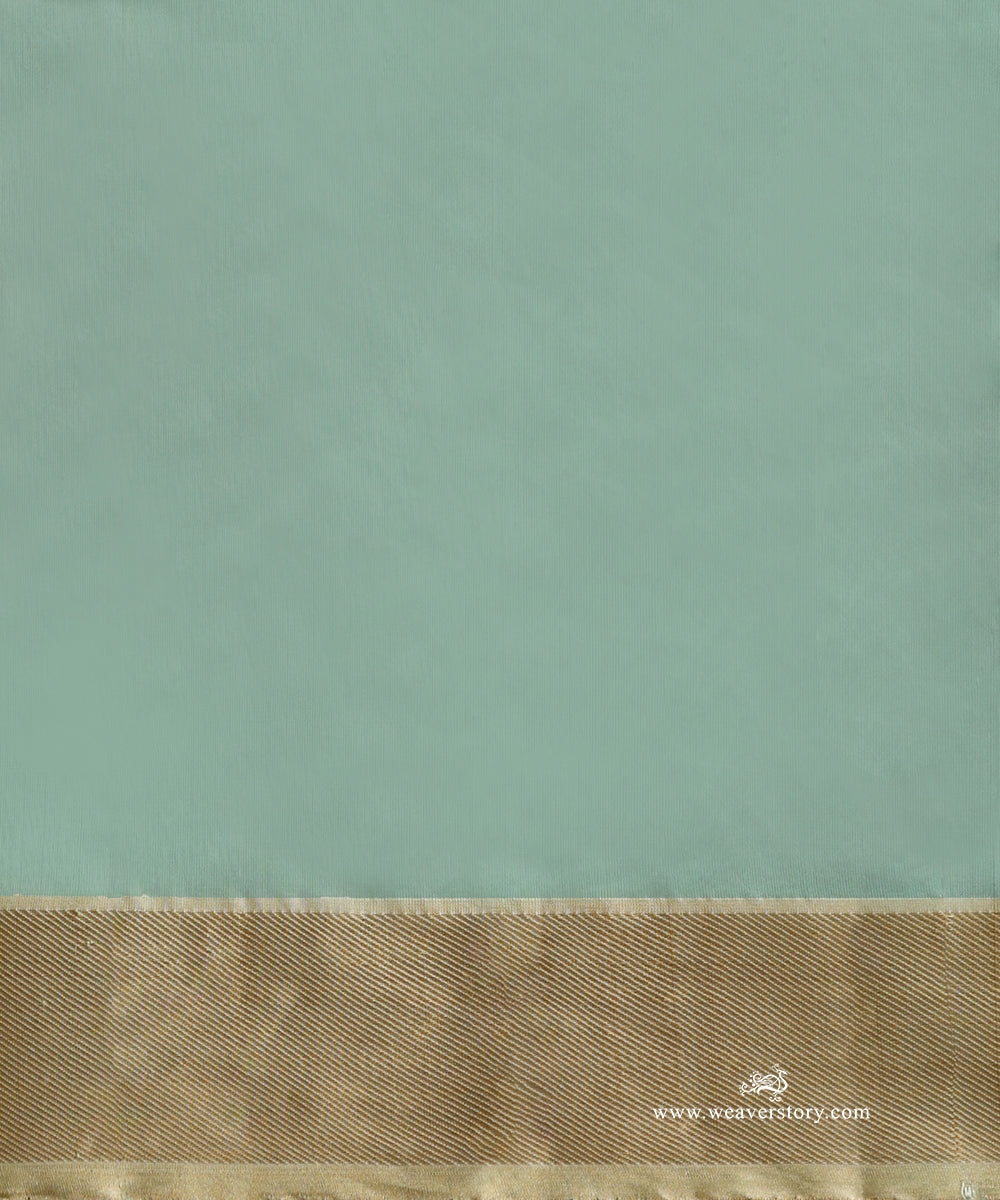 Pastel_Green_Handloom_Pure_Silk_Chanderi_Saree_With_Water_Lily_Flowers_Motifs_And_Gold_Zari_Border_WeaverStory_05