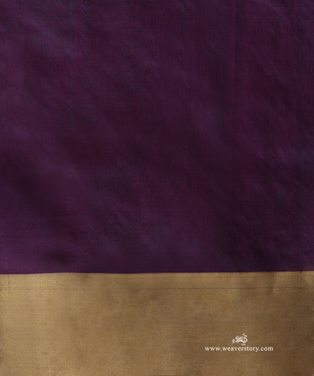 Handloom_Plum_Pure_Silk_Chanderi_Saree_With_Lotus_Motif_WeaverStory_05