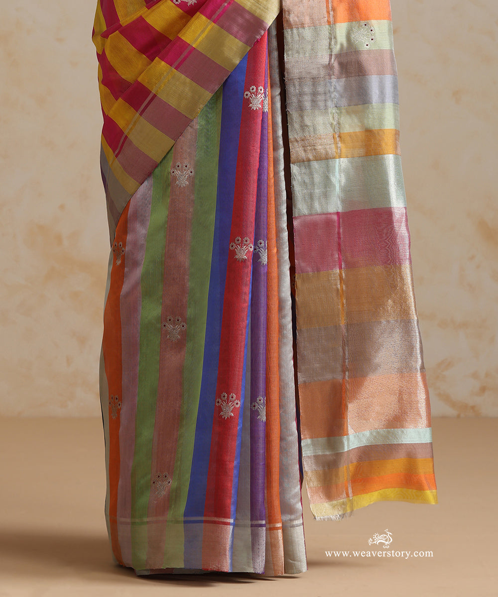 Pink_And_Yellow_Handloom_Pure_Silk_Chanderi_Saree_With_Meena_Flower_Boota_WeaverStory_04