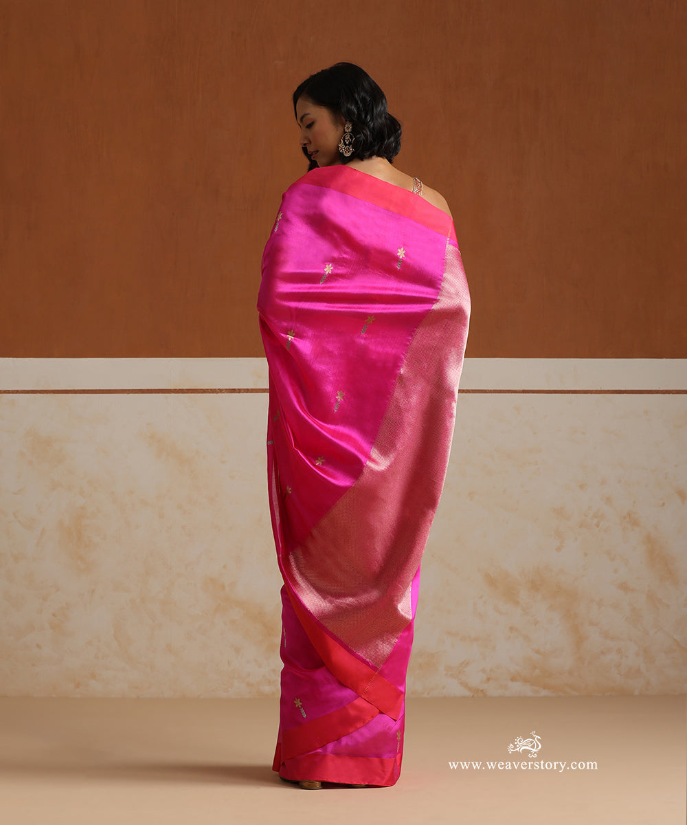 Hot_Pink_Handloom_Pure_Silk_Chanderi_Saree_With_Cherry_Blossom_Flower_Motifs_WeaverStory_03