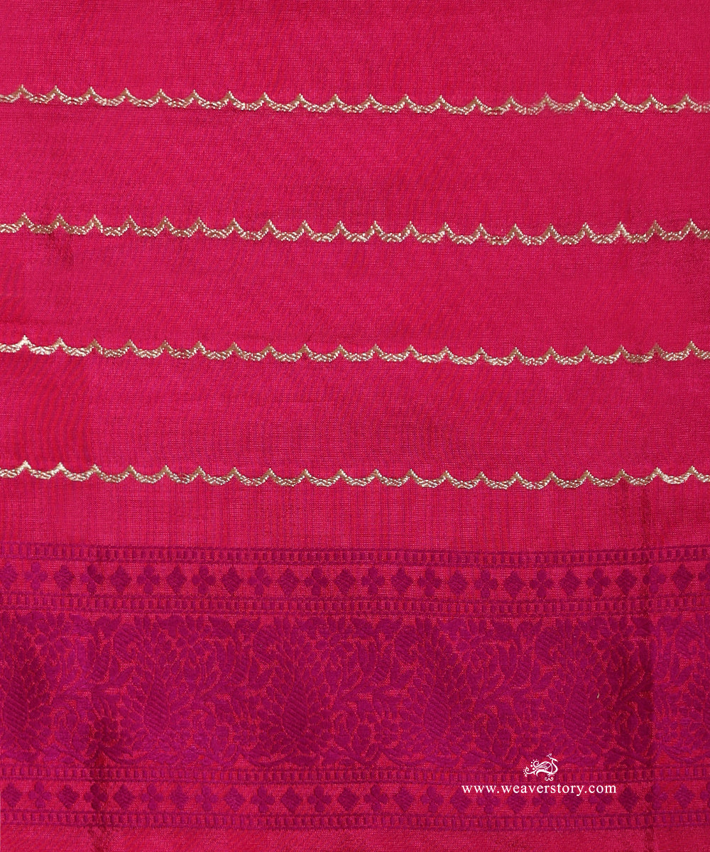 Gold_Handloom_Pure_Kora_Tissue_Silk_Banarasi_Boota_Saree_With_Resham_Silk_Border_WeaverStory_05