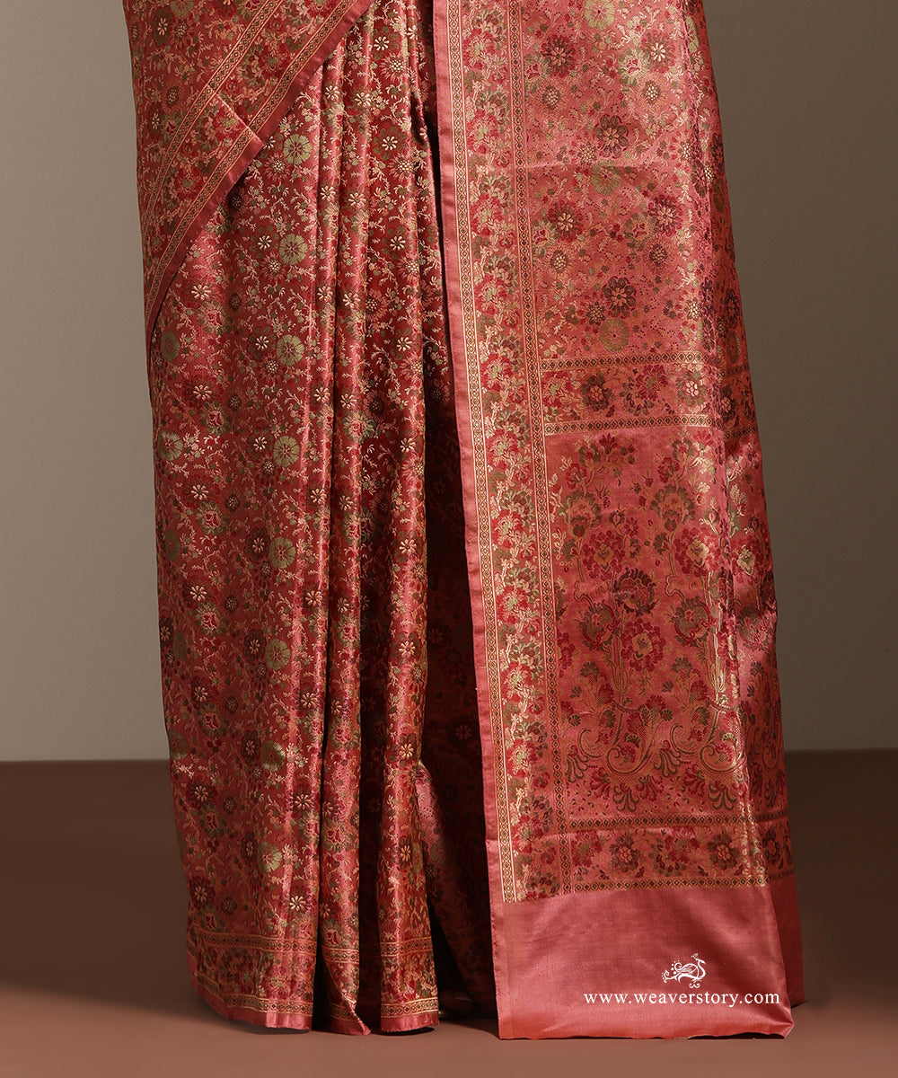 Old_Rose_Handloom_Pure_Katan_Silk_Tanchoi_Jamawar_Saree_With_Allover_Floral_Jall_WeaverStory_04