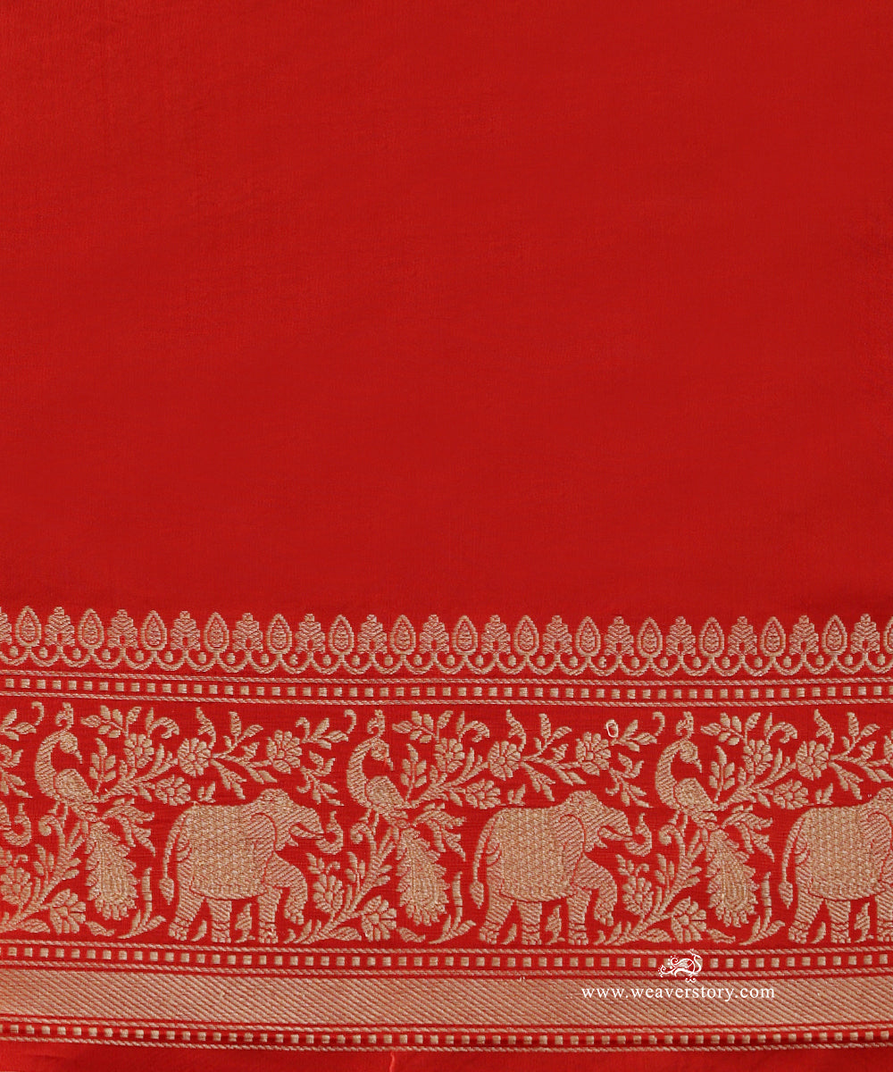 Red_Handloom_Pure_Katan_Silk_Kadhwa_Shikargah_Jaal_Saree_WeaverStory_05
