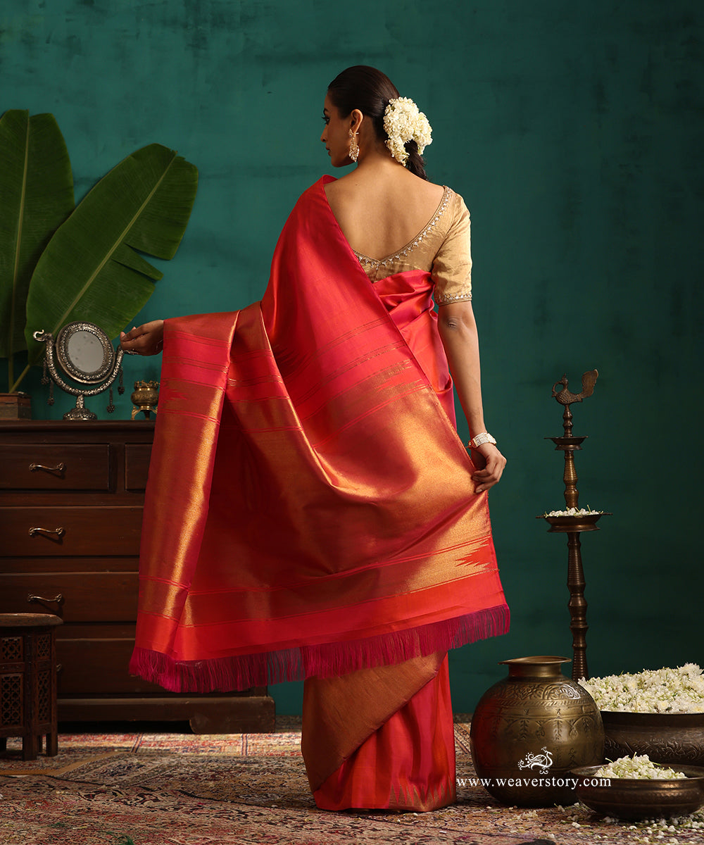 Hot_Pink_Handloom_Pure_Silk_Pure_Zari_Rising_Temple_Motif_Kanjivaram_Saree_WeaverStory_03