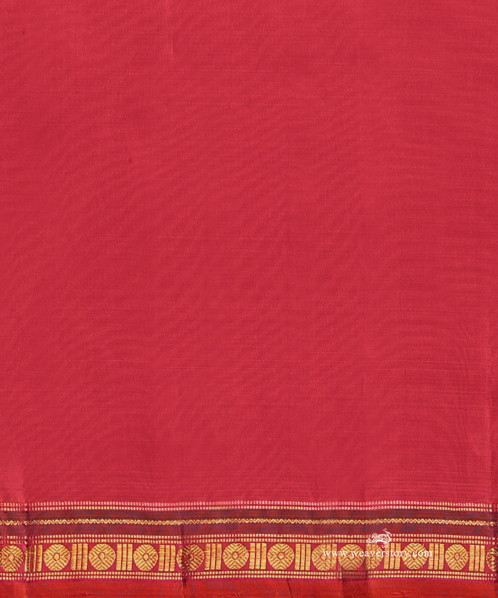 Pink_And_Black_Handloom_Pure_Silk_Pure_Zrai_Kanjivaram_Saree_With_Traditional_Chakram_Border_WeaverStory_05