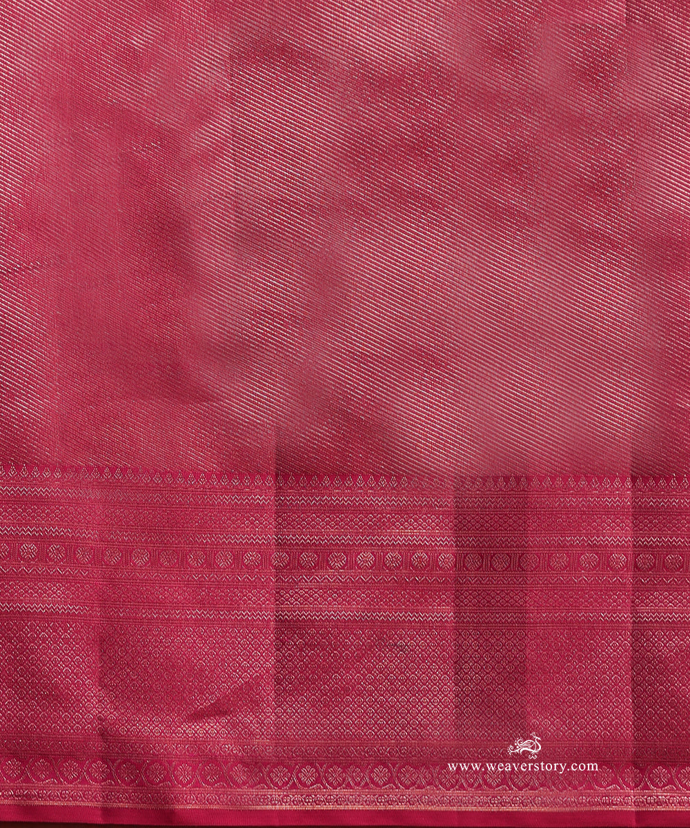 Majenta_Pink_Pure_Silk_Kanjivaram_Saree_With_Vertical_Zari_Stripes_WeaverStory_05