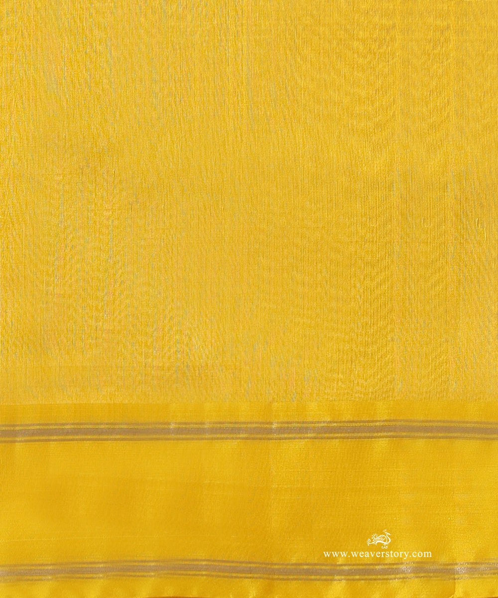 Yellow_Handloom_Pure_Silk_Chanderi_Eknaliya_Saree_With_Multicoloured_Meena_Booti_WeaverStory_05