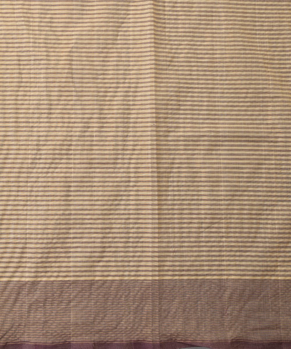 Beige_And_Purple_Handloom_Pure_Cotton_Venkatagiri_Zari_Small_Checkered_Saree_WeaverStory_04