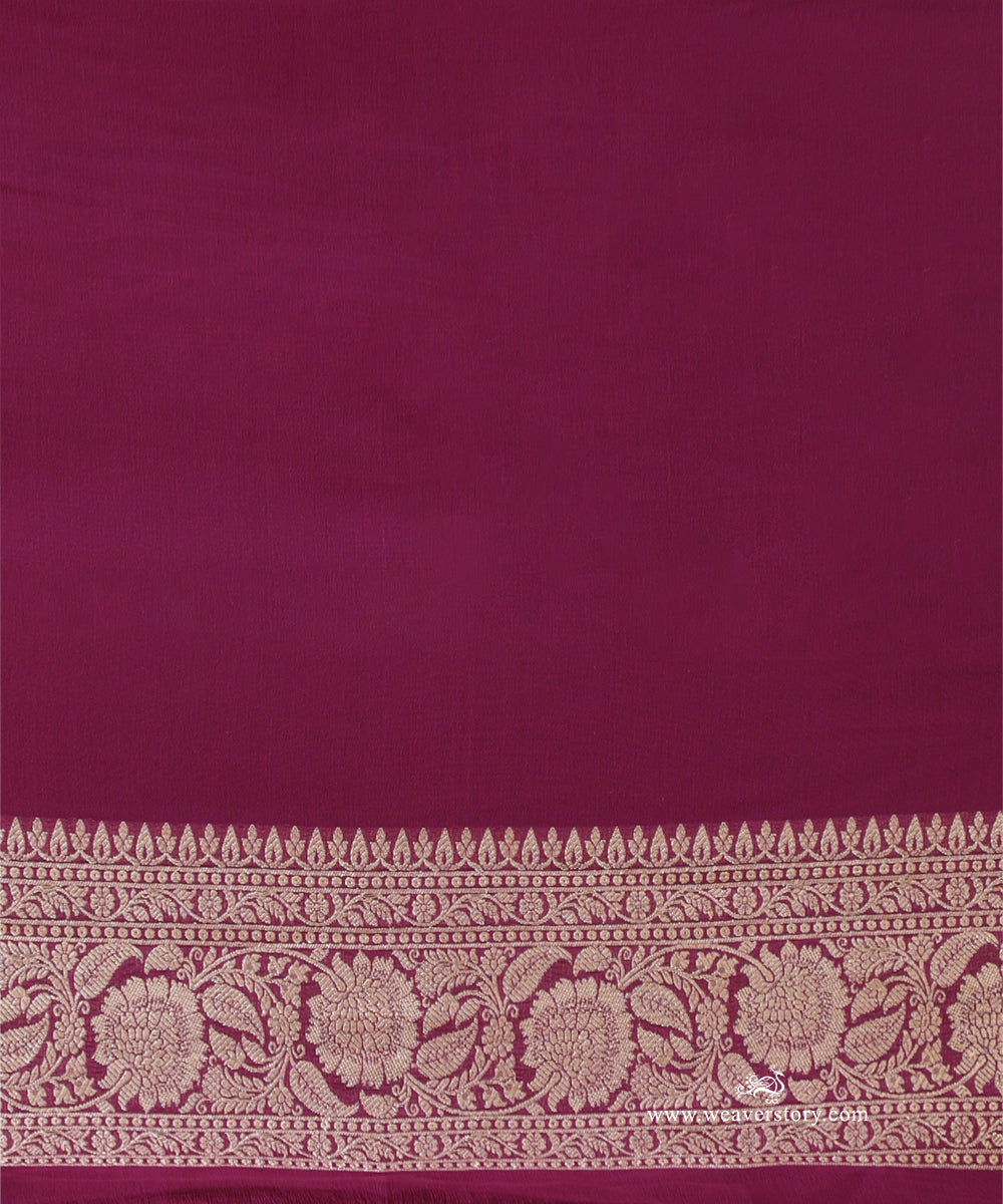 Light_Purple_Handloom_Pure_Georgette_Banarasi_Saree_With_Plum_Contrast_Border_And_Allover_Jaal_WeaverStory_05
