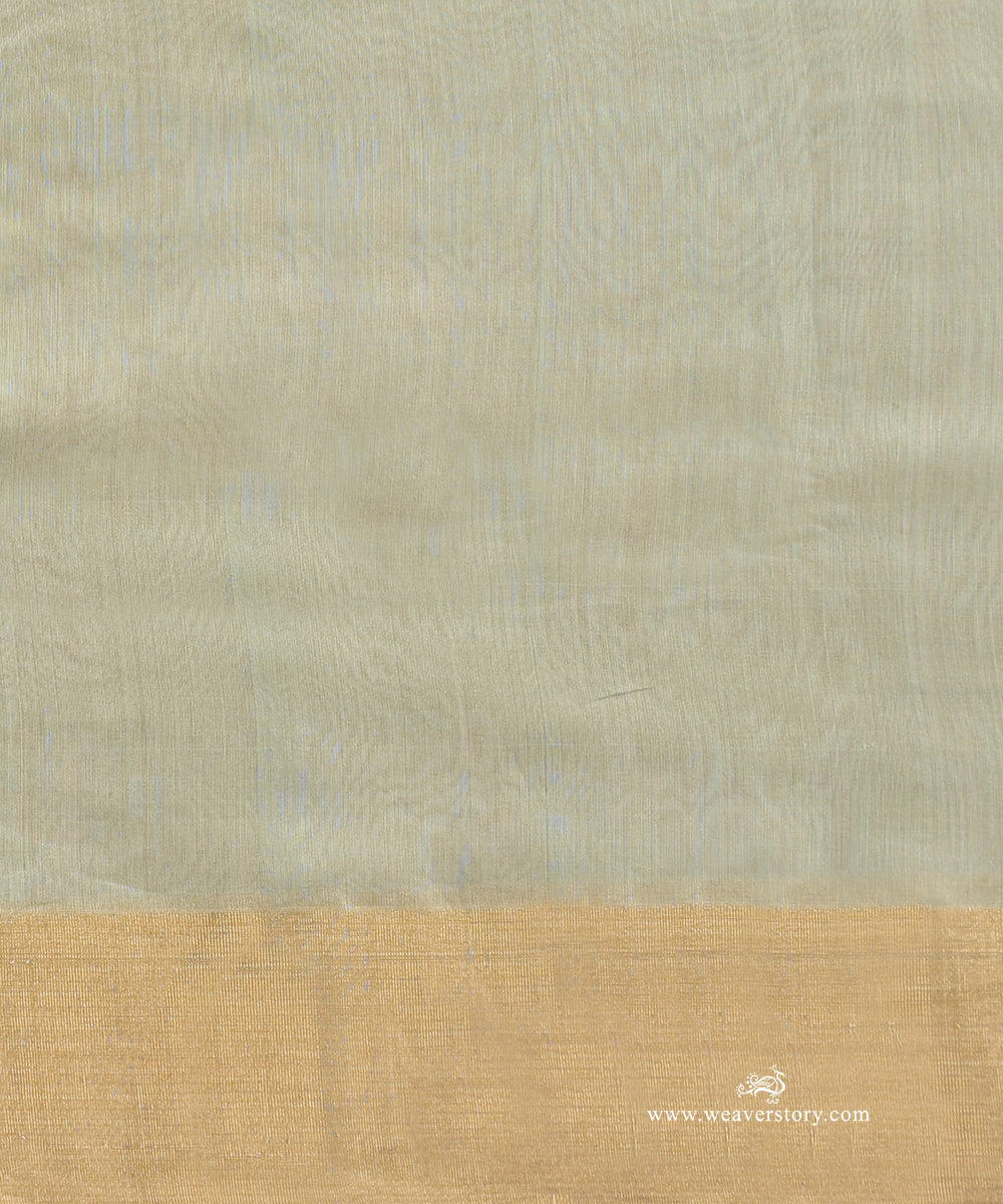 Pastel_Green_Handloom_Cotton_Silk_Eknaliya_Chanderi_Saree_With_Birds_Meena_Flower_Booti_And_Golden_Border_WeaverStory_05