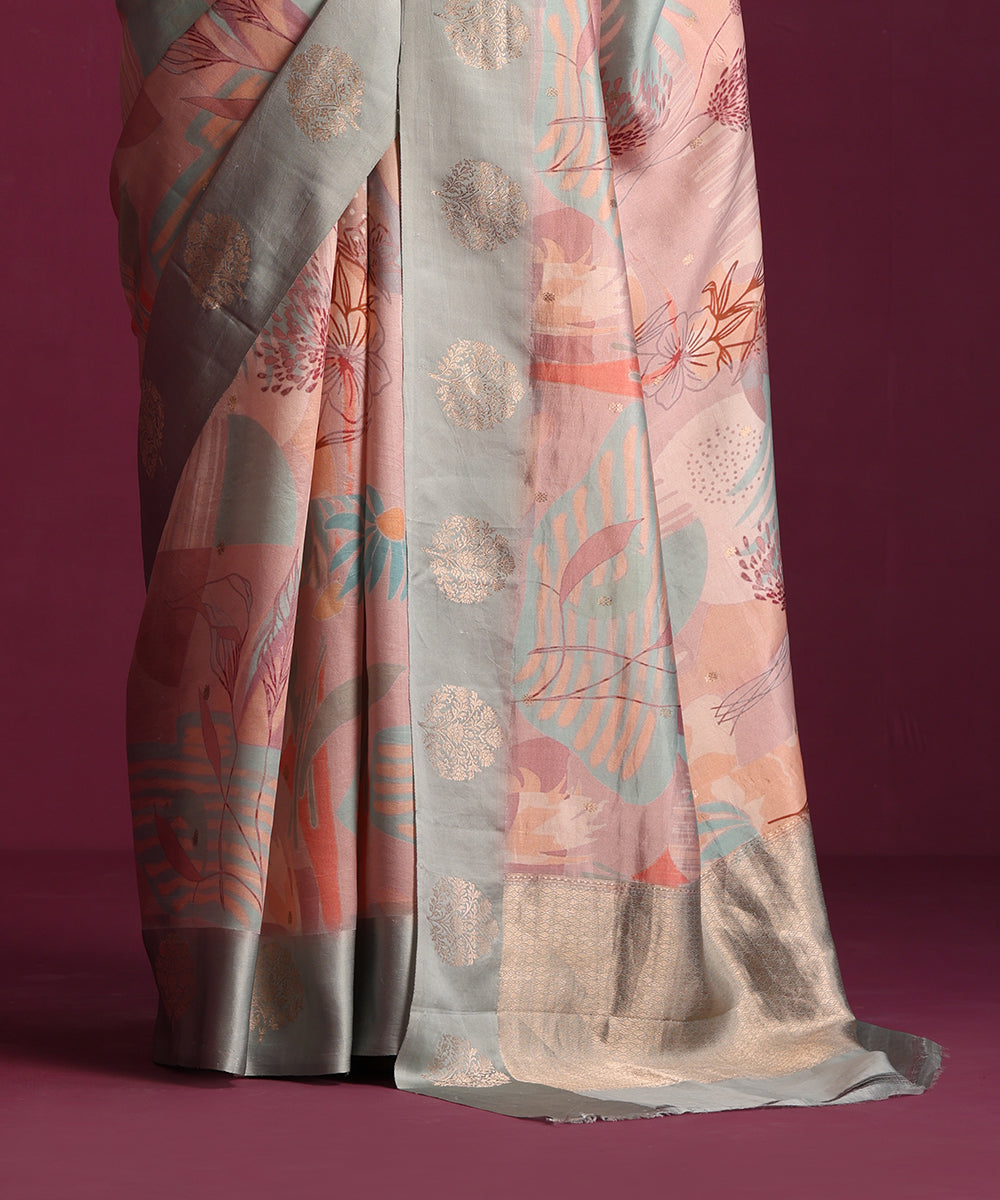 Multi_Colour_Pure_Katan_Silk_Digital_Print_Banarasi_Saree_With_Zari_Boota_WeaverStory_04