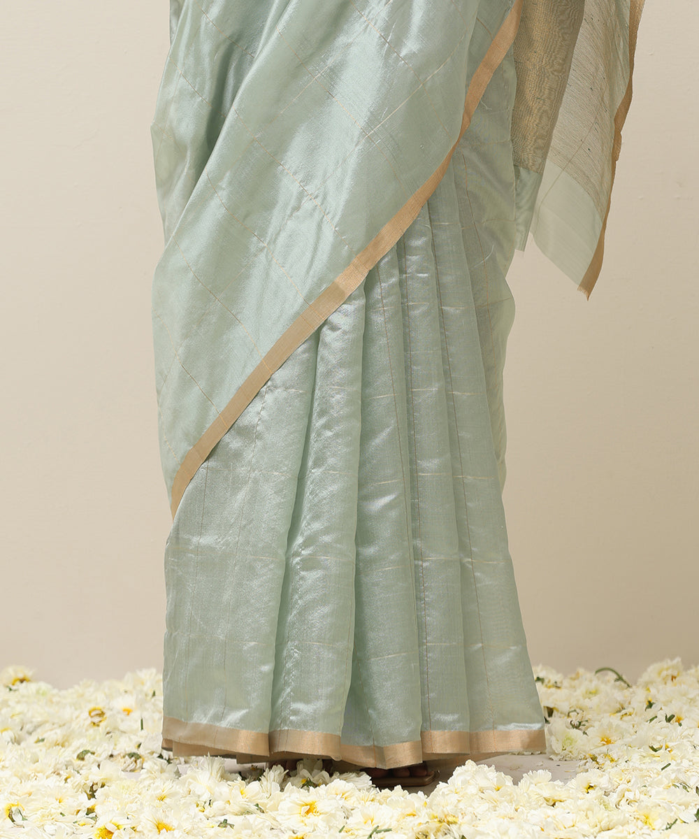 Ice_Blue_Handloom_Pure_Silk_Chanderi_Saree_With_Zari_Checks_WeaverStory_04