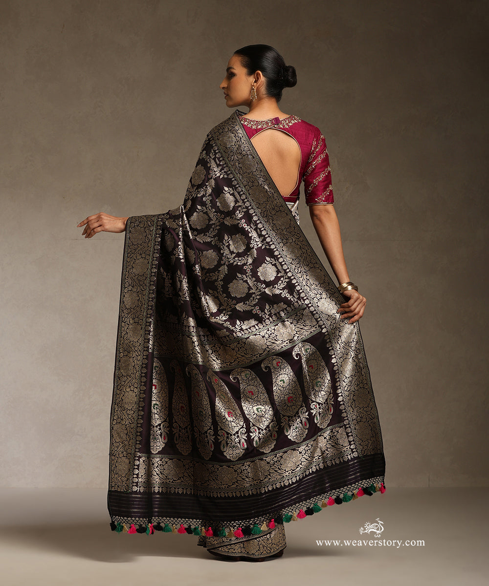 Dark_Purple_Handloom_Pure_Katan_Kahdwa_Jangla_Banarasi_Saree_With_Meenakari_WeaverStory_03