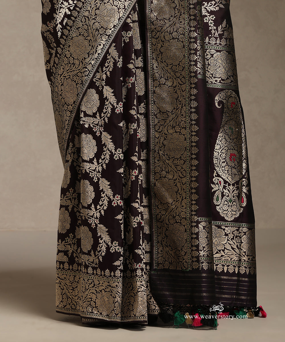 Dark_Purple_Handloom_Pure_Katan_Kahdwa_Jangla_Banarasi_Saree_With_Meenakari_WeaverStory_04