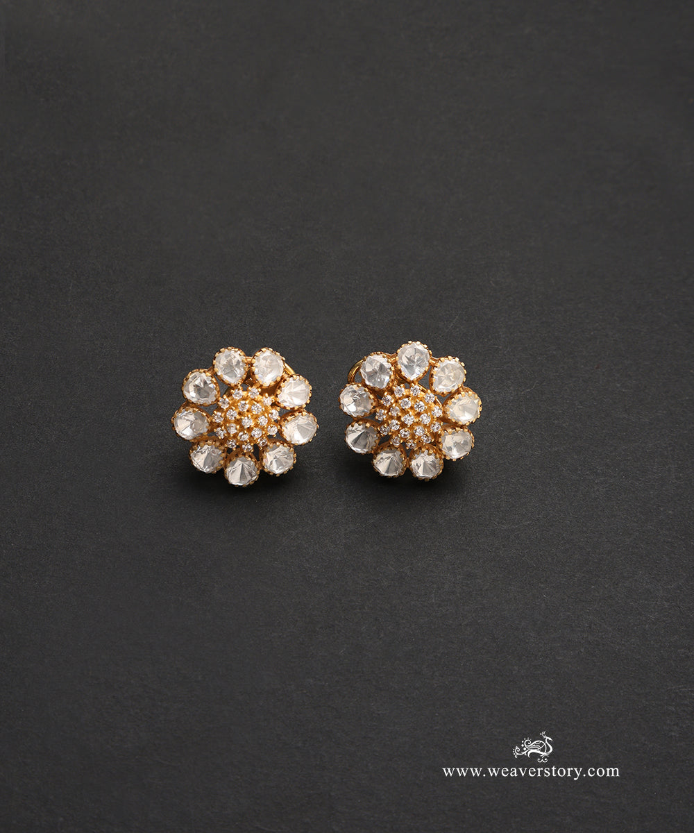 Reyona_Handcrafted_Pure_Silver_Moissanite_Polki_Earrings_WeaverStory_02