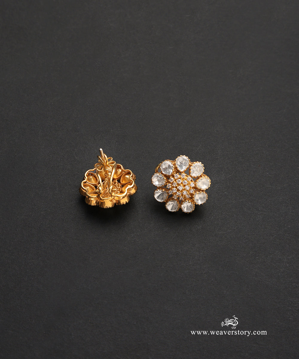 Reyona_Handcrafted_Pure_Silver_Moissanite_Polki_Earrings_WeaverStory_03
