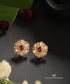 Nooreen_Handcrafted_Pure_Silver_Moissanite_Polki_With_Red_Semi_Precious_Stones_WeaverStory_01