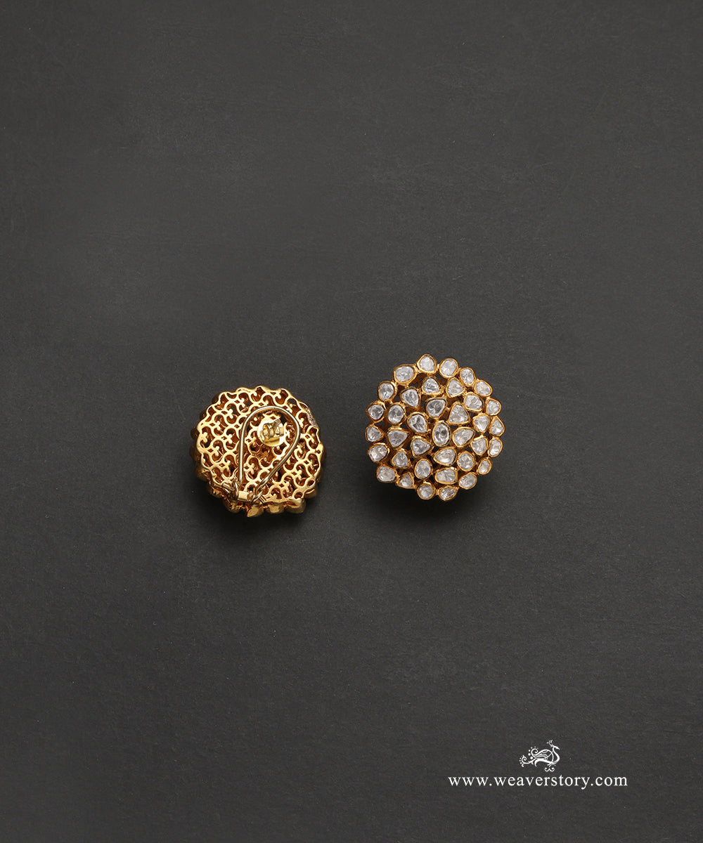 Chahat_Handcrafted_Pure_Silver_Moissanite_Polki_Studs_WeaverStory_03
