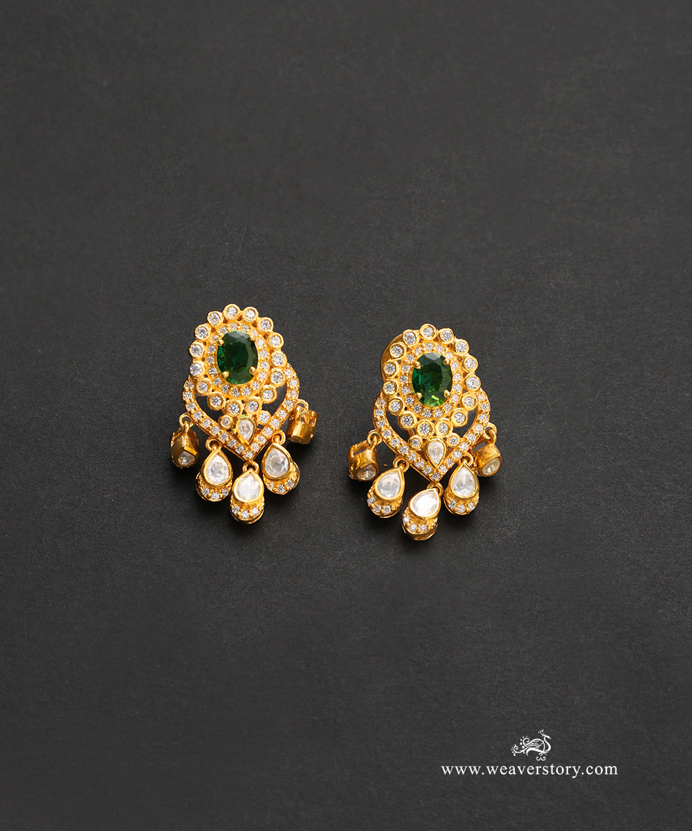 Dhyuti_Handcrafted_Pure_Silver_Moissanite_Polkiearrings/Studs_WeaverStory_02