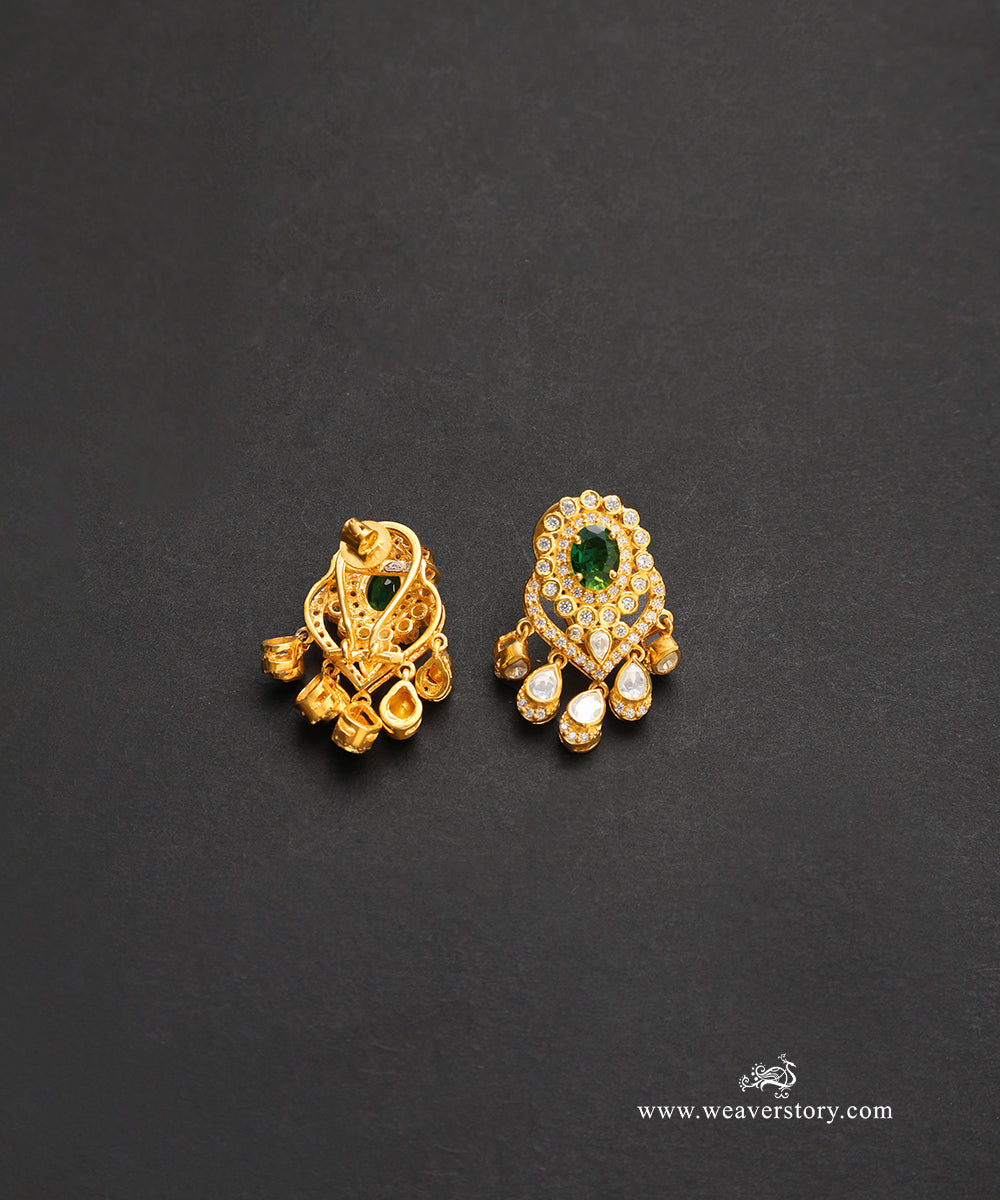 Dhyuti_Handcrafted_Pure_Silver_Moissanite_Polkiearrings/Studs_WeaverStory_03