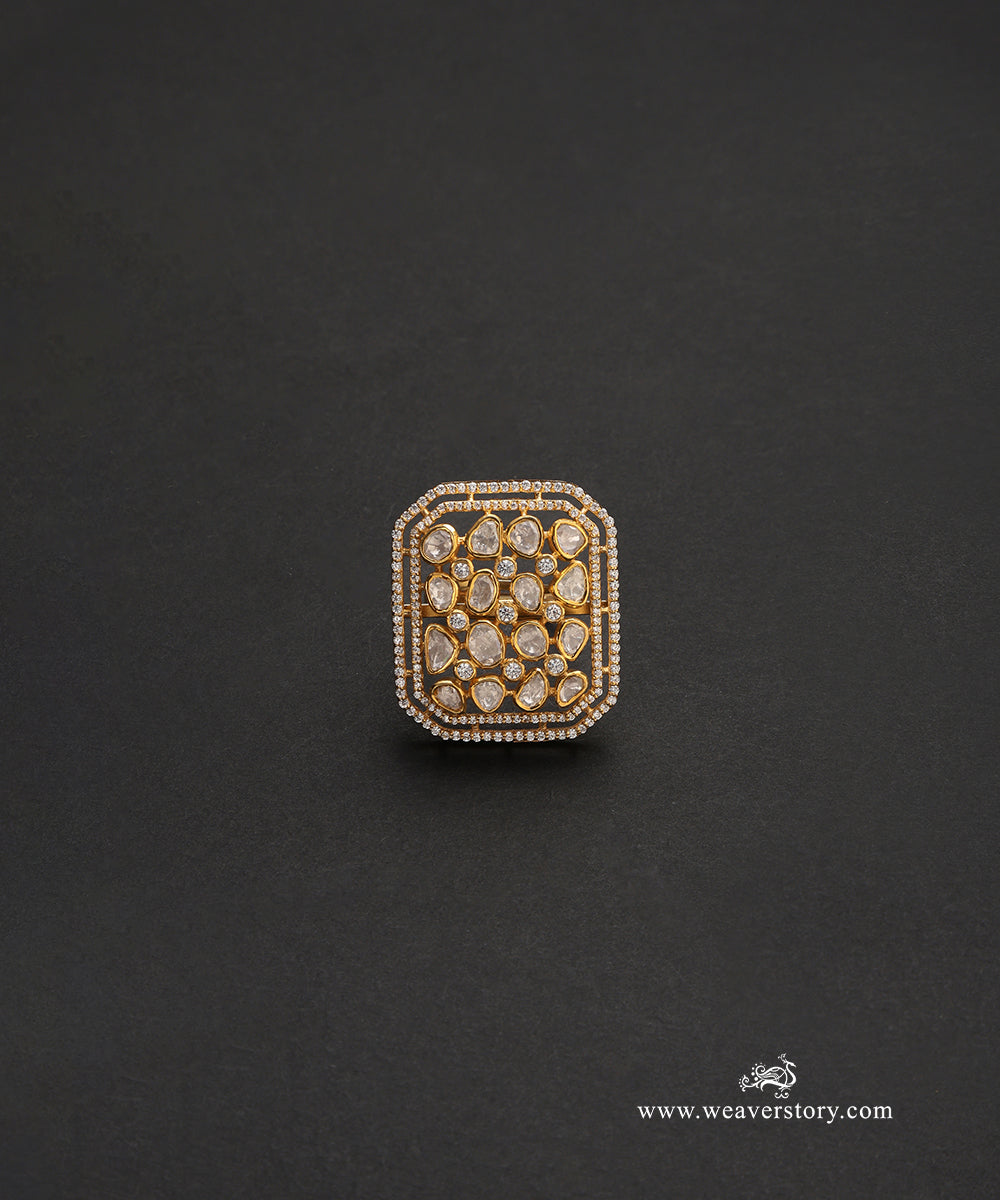 Venya_Handcrafted_Pure_Silver_Moissanite_Polki_Ring_WeaverStory_02