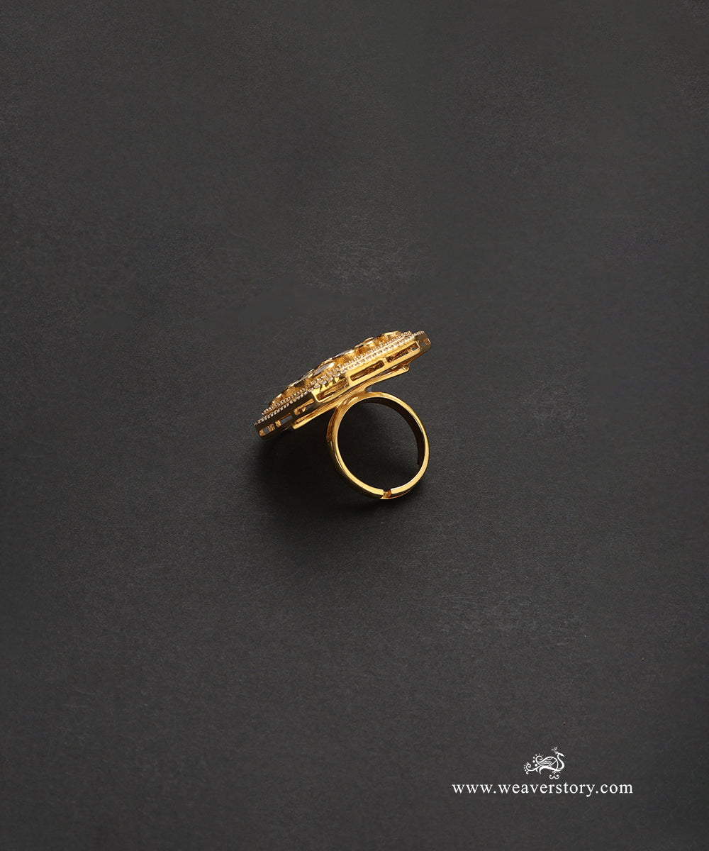 Venya_Handcrafted_Pure_Silver_Moissanite_Polki_Ring_WeaverStory_03