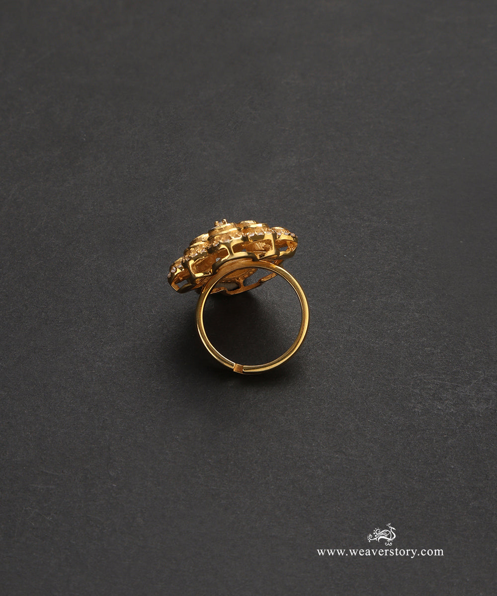Asmi_Handcrafted_Pure_Silver_Moissanite_Polki_Ring_WeaverStory_03