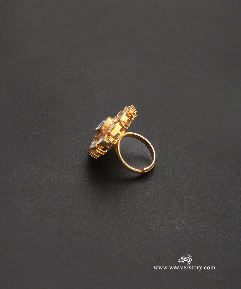 Dhuni_Handcrafted_Pure_Silver_Moissanite_Polki_Ring_WeaverStory_03