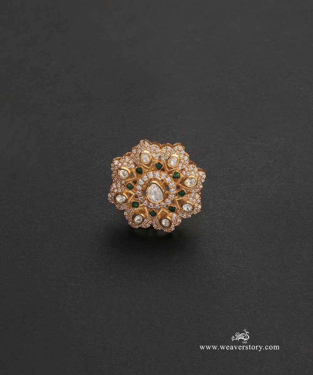 Erisha_Handcrafted_Pure_Silver_Moissanite_Polki_Ring_WeaverStory_02