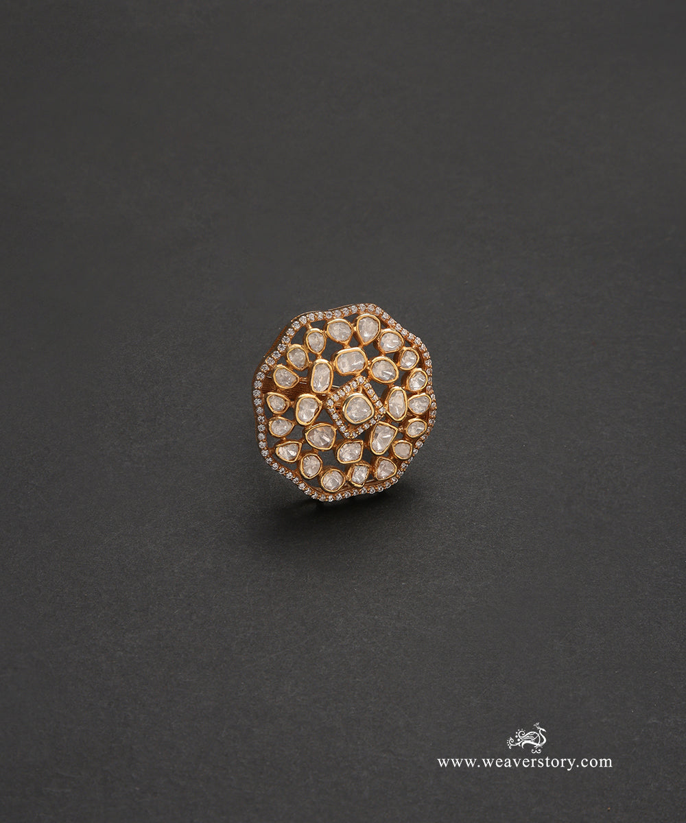Lavi_Handcrafted_Pure_Silver_Moissanite_Polki_Ring_WeaverStory_02