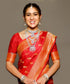 Sara Ali Khan In Handloom Ruby Red Pure Katan Silk Banarasi Saree - Pre Order