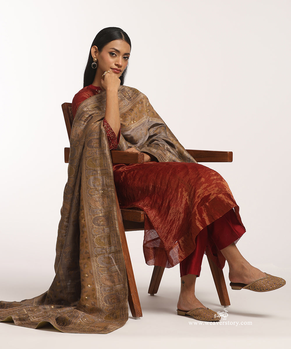 Beige_And_Grey_Hand_Embroidered_Pure_Cashmere_Wool_Doshala_with_Velvet_Finishing_WeaverStory_02