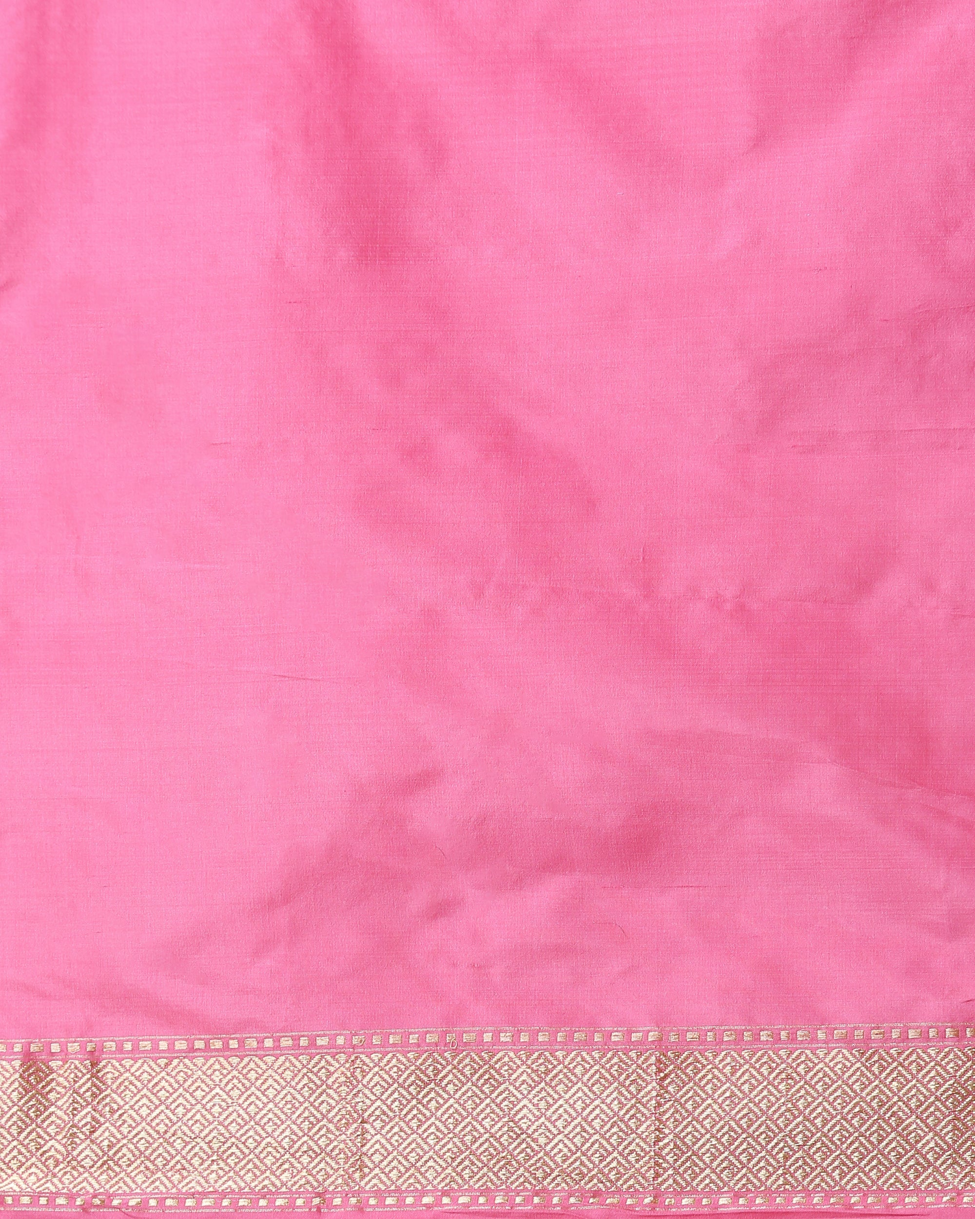 Handloom Rose Pink Pure Katan Silk Banarasi Saree With Silver Boota