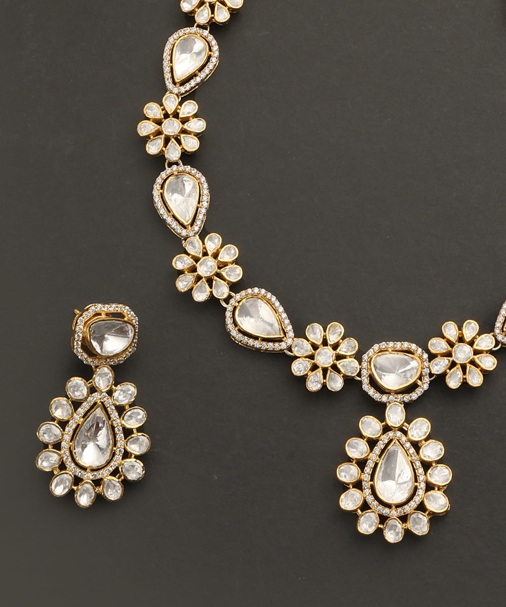 Anum_Handcrafted_Silver_Necklace_Set_With_Floral_Motifs_In_Moissanites_WeaverStory_04