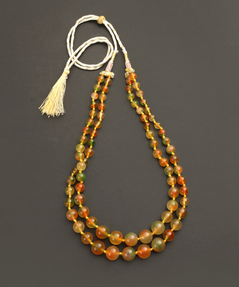 Gulbahar_Do_Ladi_Handcrafted_Alloy_Mala_With_Orange_Stones_WeaverStory_02