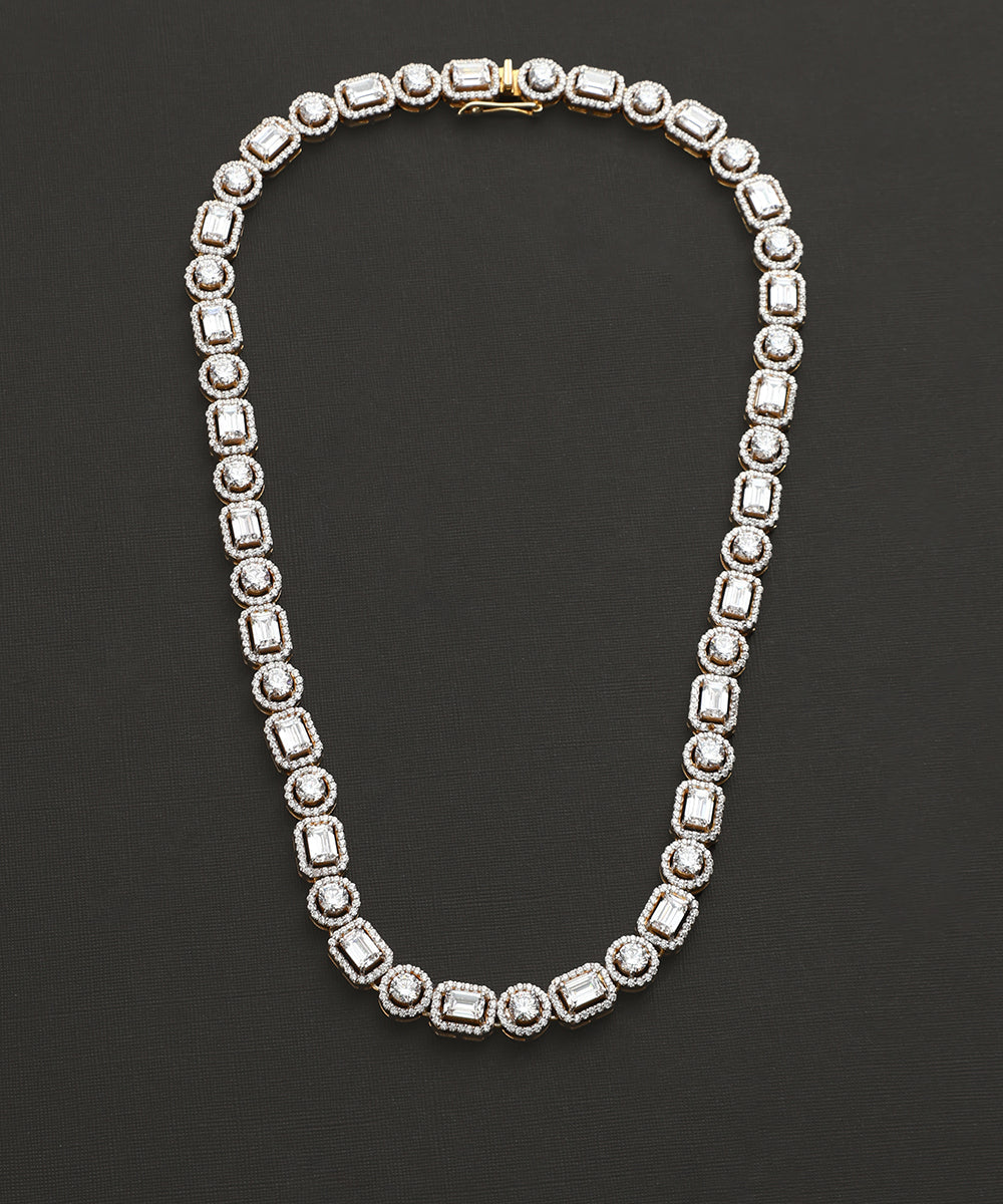 Anji_Handcrafted_Pure_Silver_Swarovski_Necklace_With_Moissanite_Polki_WeaverStory_02