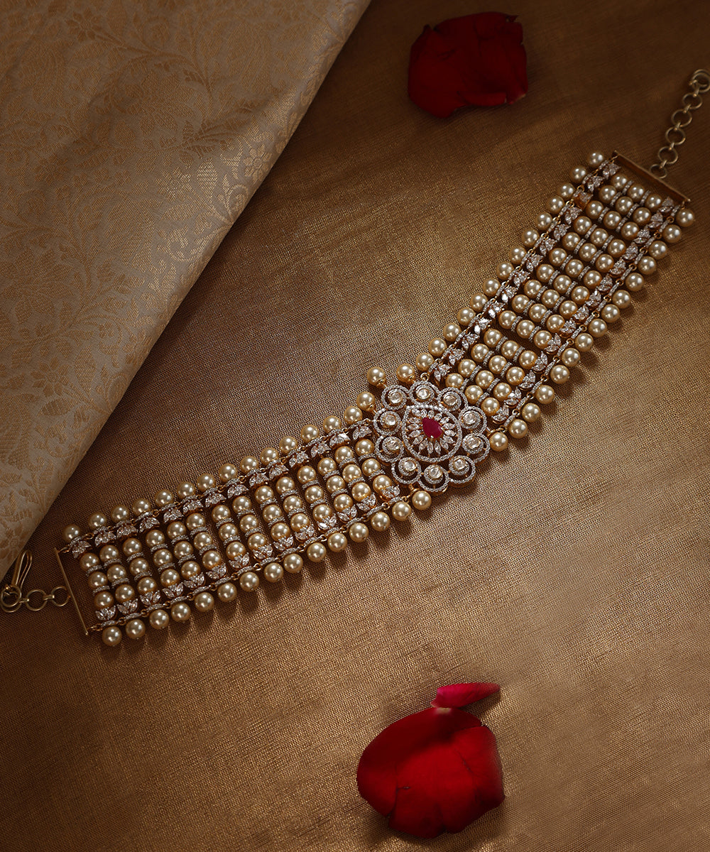 Ilivila_Handcarfted_Pure_Silver_Swarovski_Necklace_With_Ruby_And_Pearls_WeaverStory_01