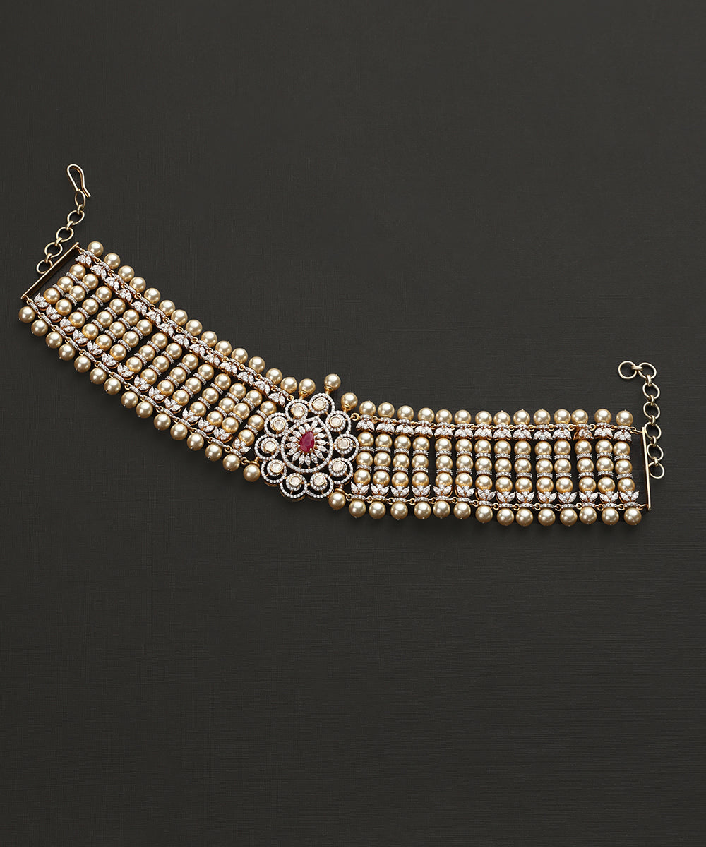 Ilivila_Handcarfted_Pure_Silver_Swarovski_Necklace_With_Ruby_And_Pearls_WeaverStory_02