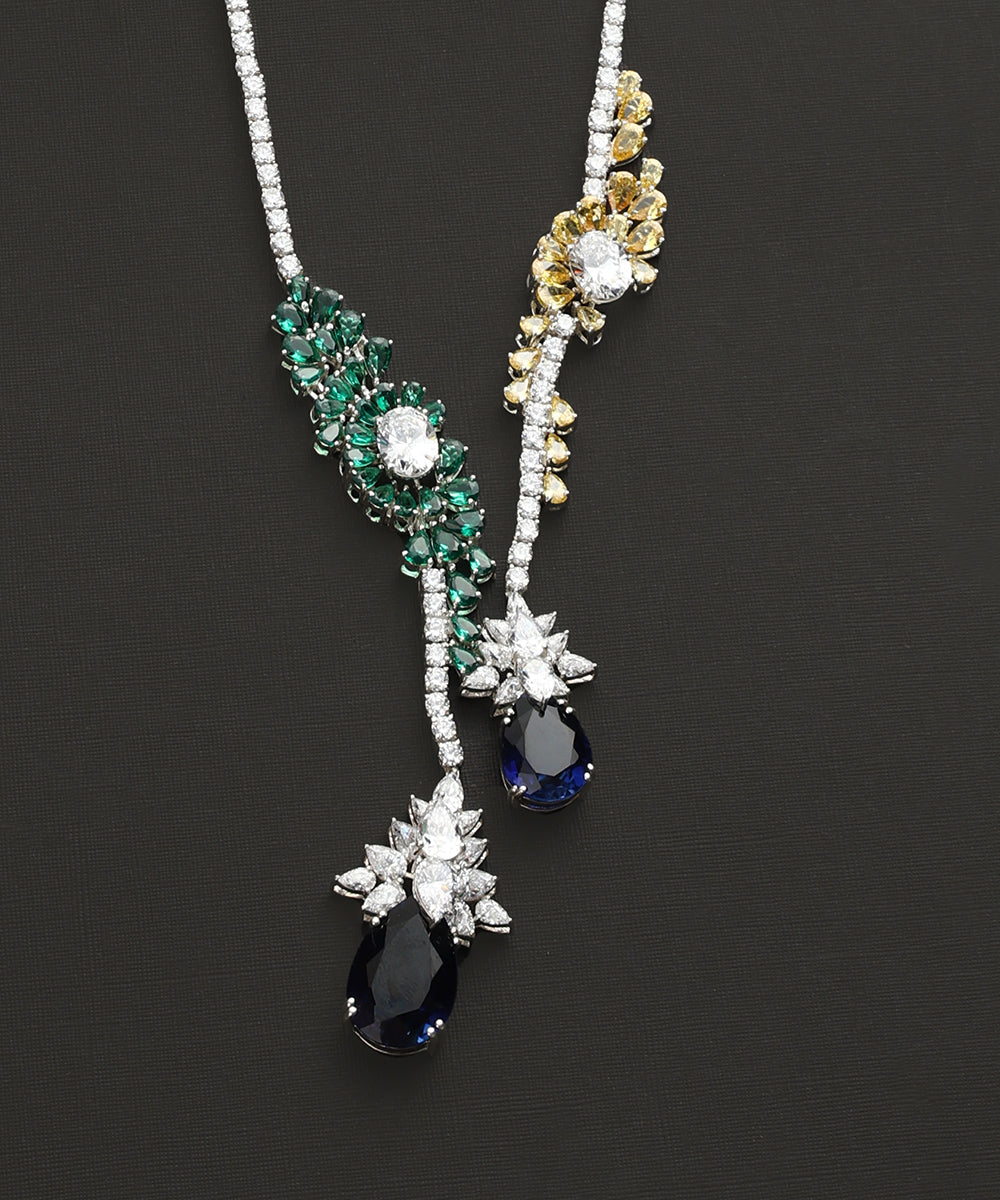 Ishu_Handcrafted_Pure_Silver_Necklace_With_Swarovski_And_Multicolor_Semi_Precious_Stones_WeaverStory_03