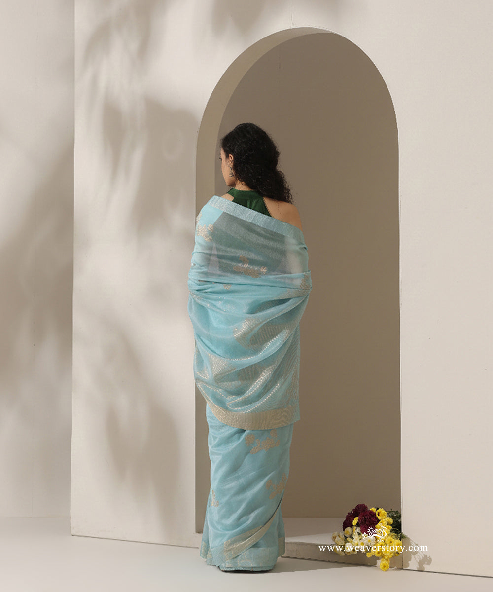 Sky_Blue_Handloom_Lotus_Motif_Cotton_Silk_Chanderi_Saree_WeaverStory_03
