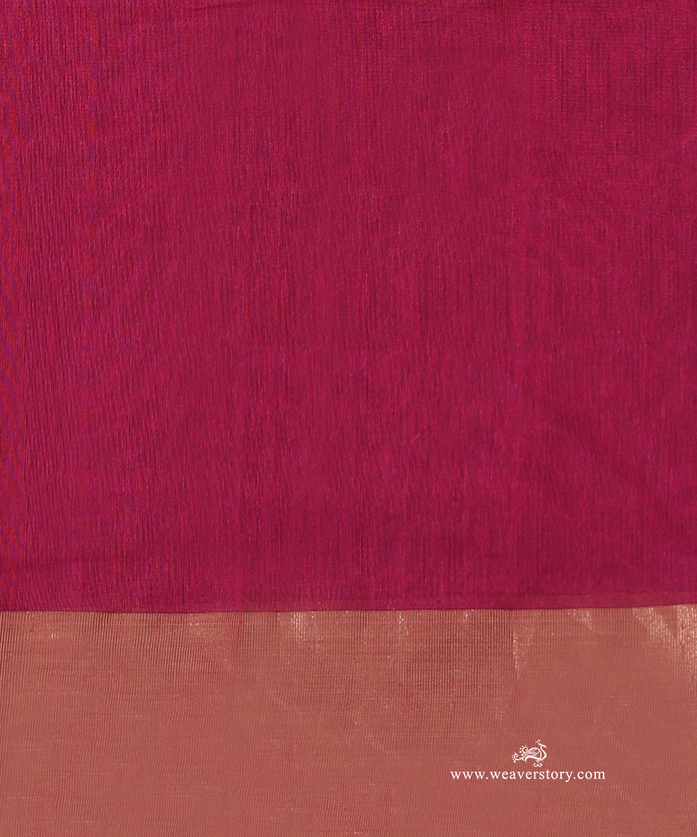 Purple_Handloom_Plain_With_Broad_Border_Cotton_Silk_Chanderi_Saree_WeaverStory_05
