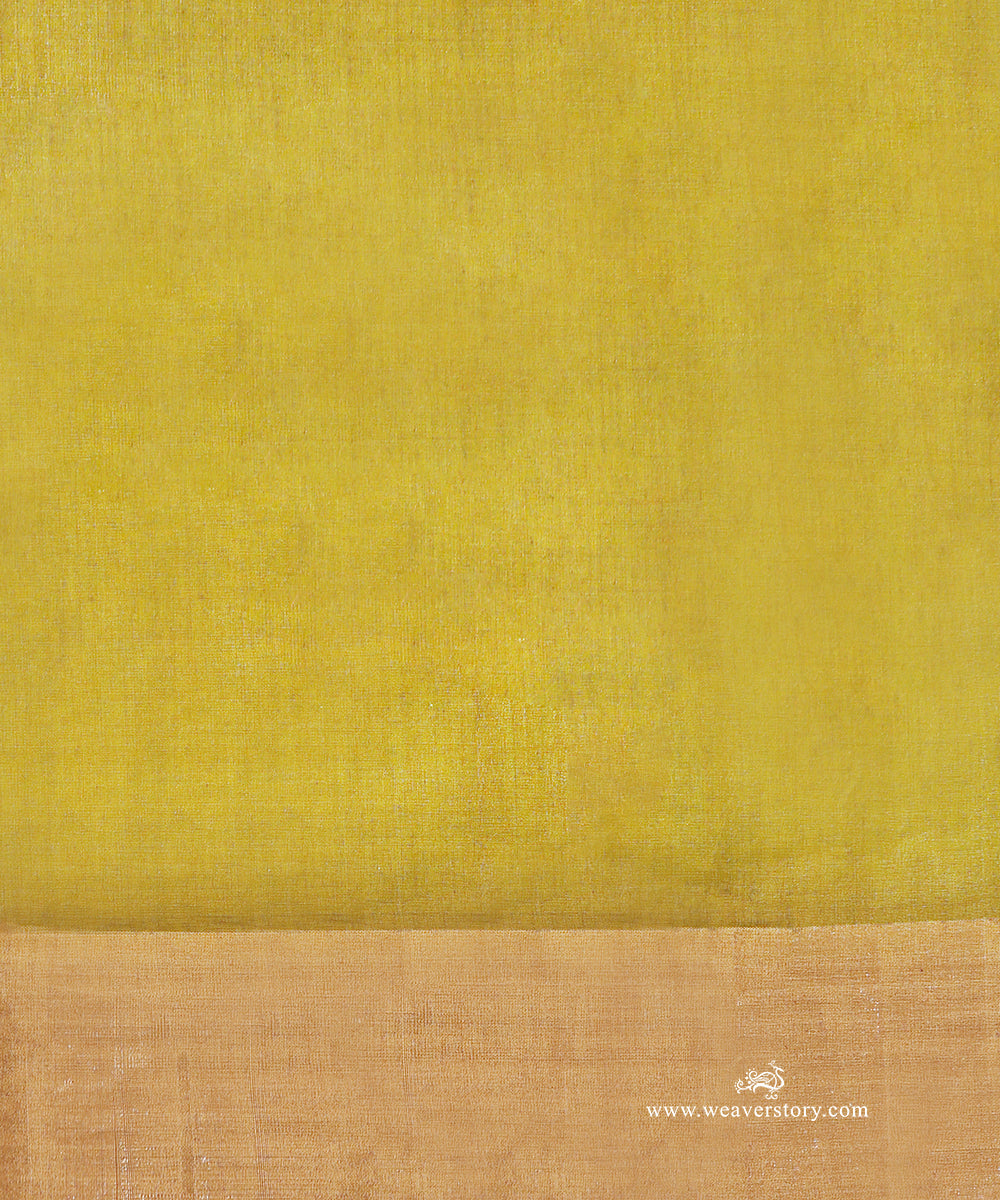 Elaichi_Yellow_Handloom_Tilak_Motif_Cotton_Silk_Chanderi_Saree_WeaverStory_05