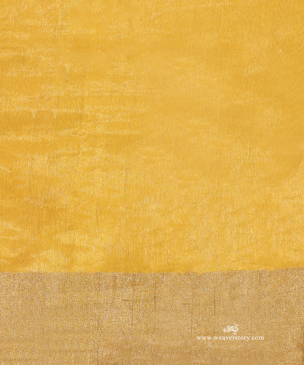 Yellow_Handloom_Tilak_Motif_Cotton_Silk_Chanderi_Saree_WeaverStory_05