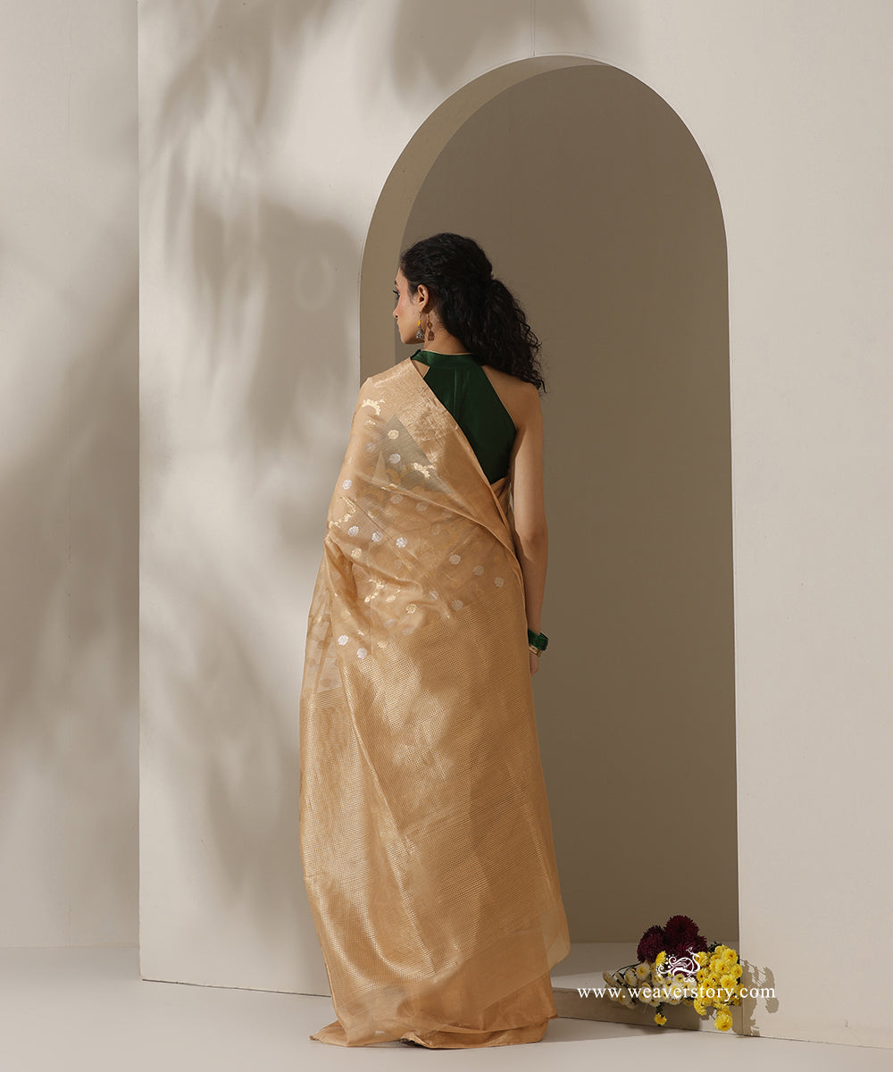 Beige_Handloom_Classic_Jaal_Cotton_Silk_Chanderi_Saree_WeaverStory_03