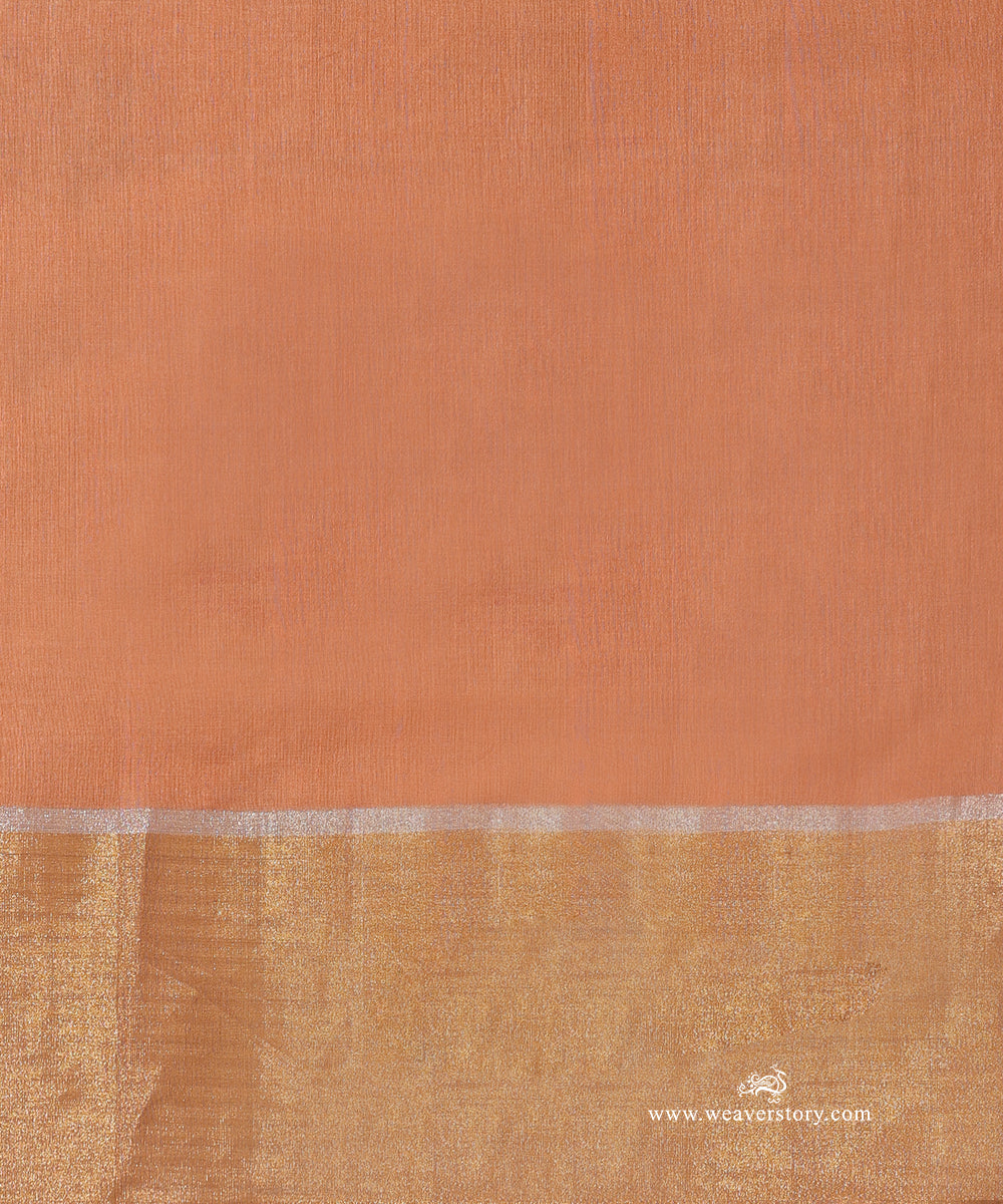 Peach_&_Magenta_Handloom_Sunflower_Motif_Jaal_Cotton_Silk_Chanderi_Saree_WeaverStory_05