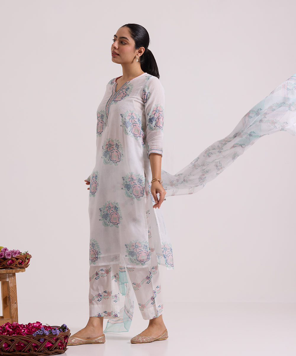 White_Pink_Gulab_Hand_Block_Printed_Kota_Doria_Suit_Set_With_Dupatta_WeaverStory_03