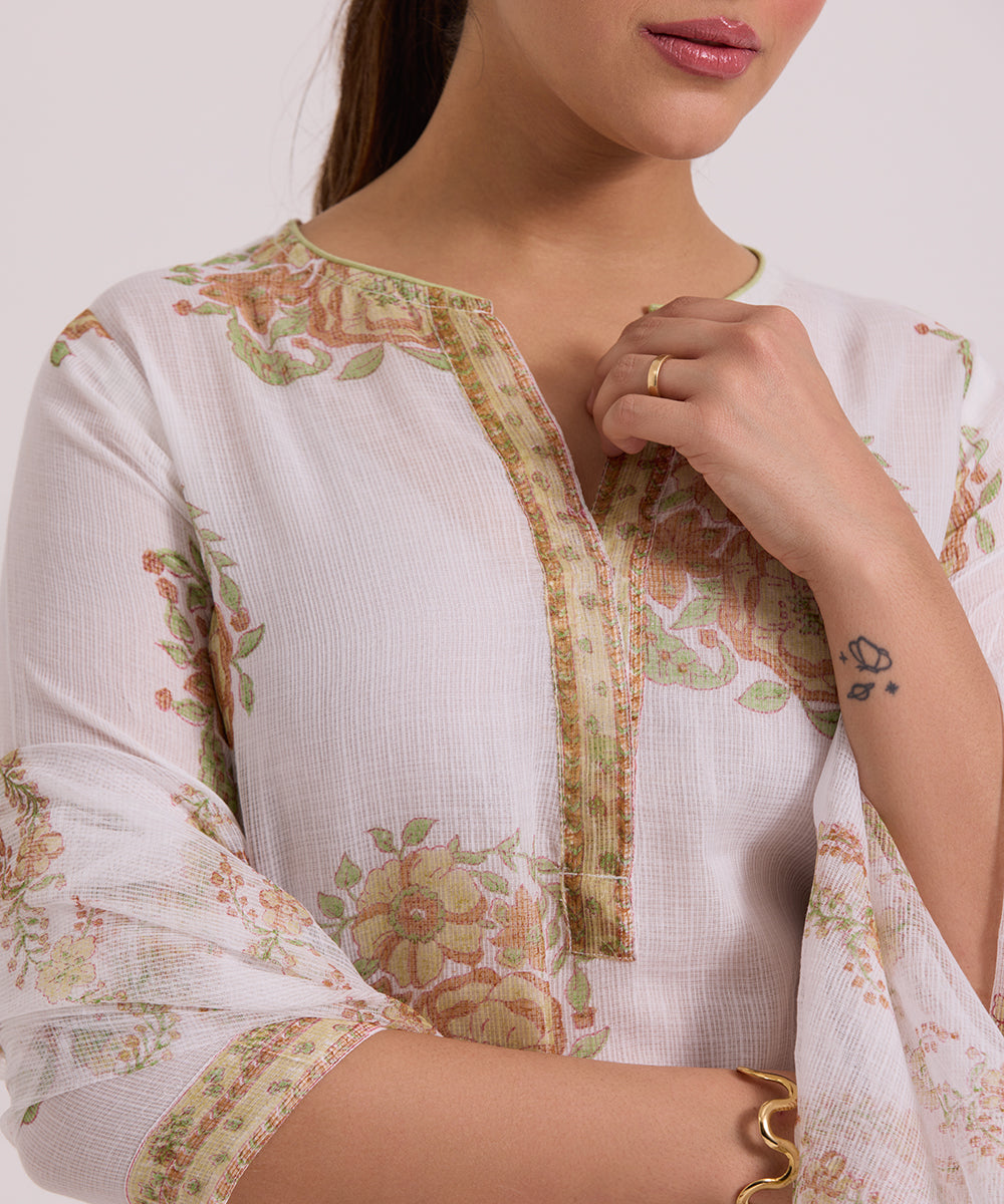 White_Olive_Gulab_Hand_Block_Printed_Kota_Doria_Suit_Set_With_Dupatta_WeaverStory_06