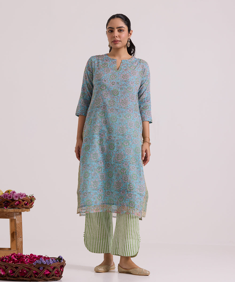 Light_Blue_Hand_Block_Printed_Kota_Doria_Suit_Set_With_Dupatta_WeaverStory_04